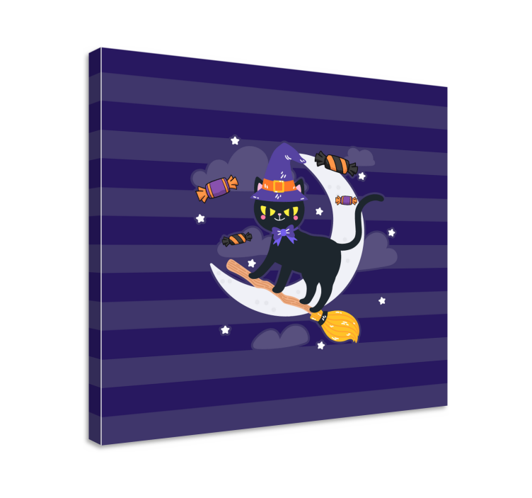 Obraz koty czarownica z czarnym kotem - TenStickers