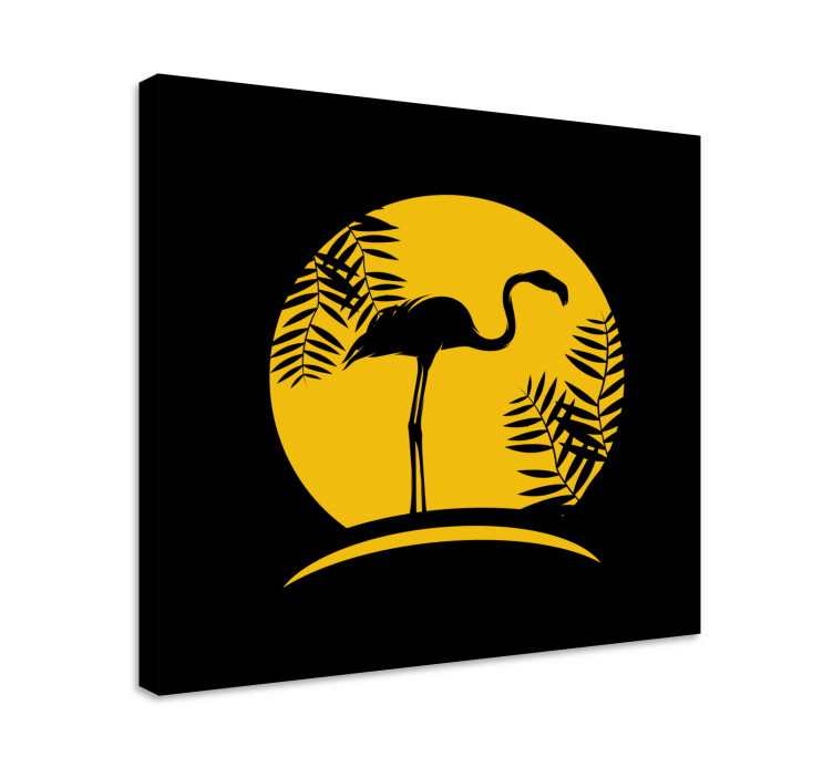 Obraz ptaki sylwetka eleganckiego flaminga - TenStickers