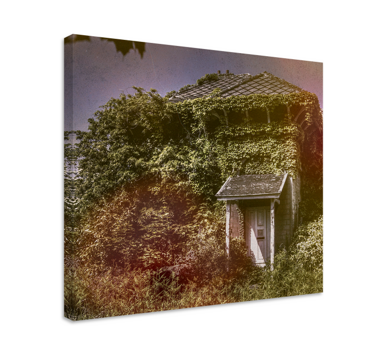 Obraz rustykalny zrujnowana chatka wiejska - TenStickers