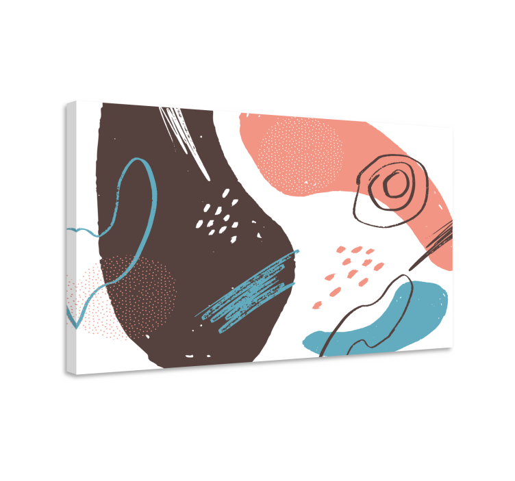 Obraz abstrakcyjny w dynamicznych kształtach artystycznych - TenStickers