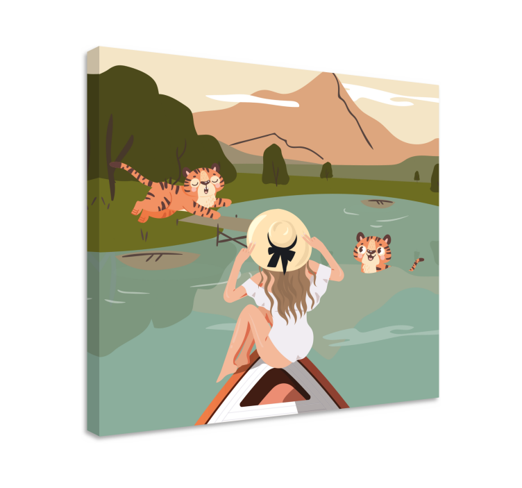 Obraz ze zwierzętami tygrysy wśród natury - TenStickers