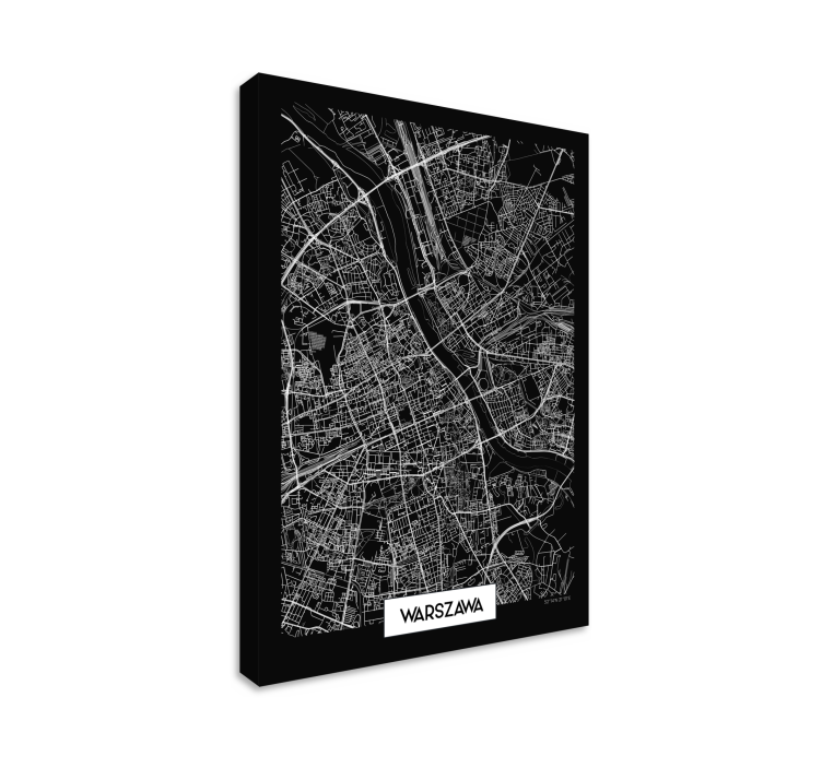 Obraz z miastem Mapa topograficzna warszawy - TenStickers