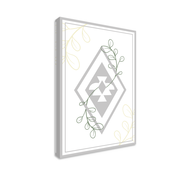 Obraz do salonu z geometrycznym wzorem liści - TenStickers