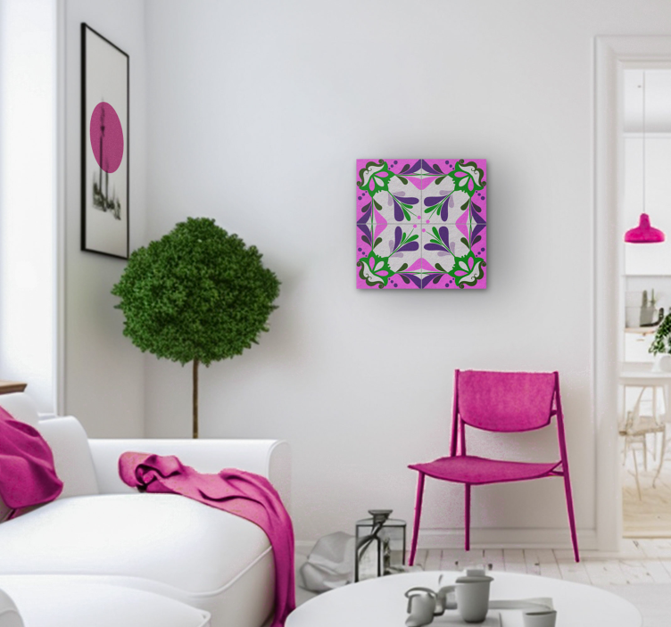 Obraz na ścianę retro różowa płytka - TenStickers