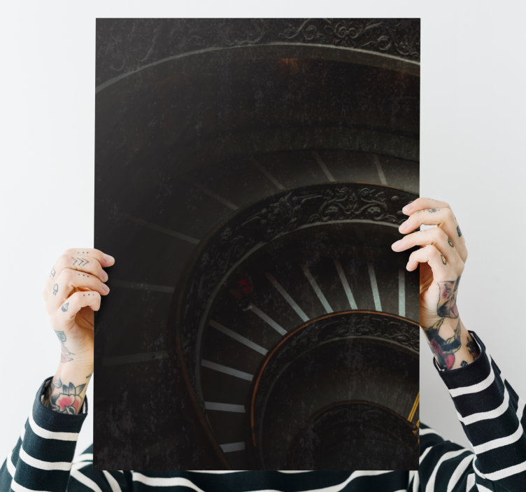 Obraz abstrakcyjny głębokość spiralnych schodów - TenStickers