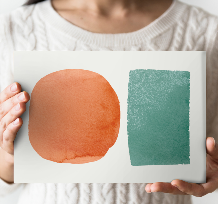 Obraz abstrakcyjny akwarele okrągłe i prostokątne - TenStickers