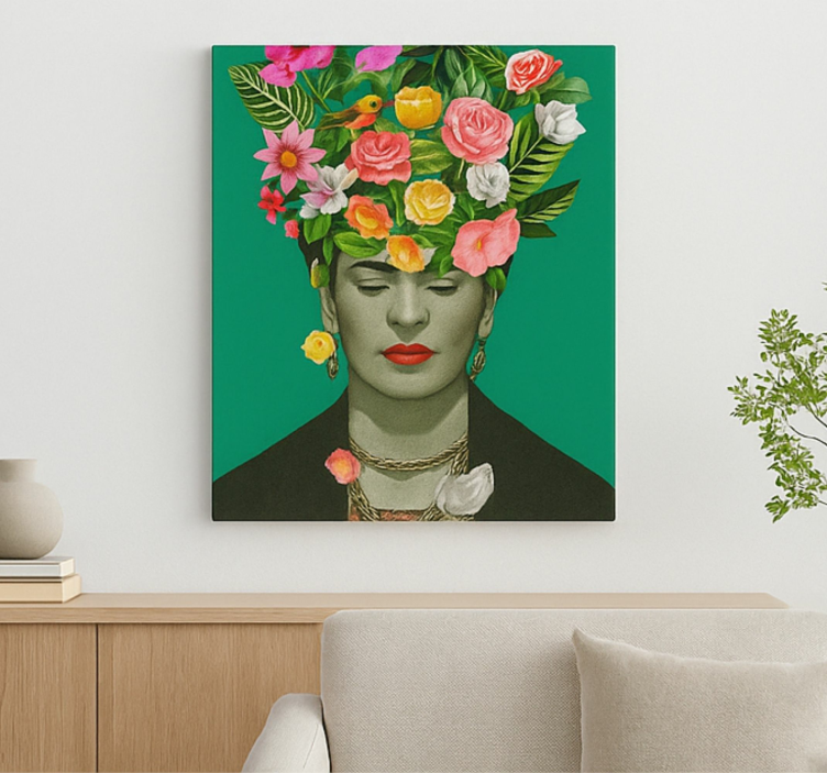 Obraz artystyczny frida kahlo kolorowe kwiaty - TenStickers