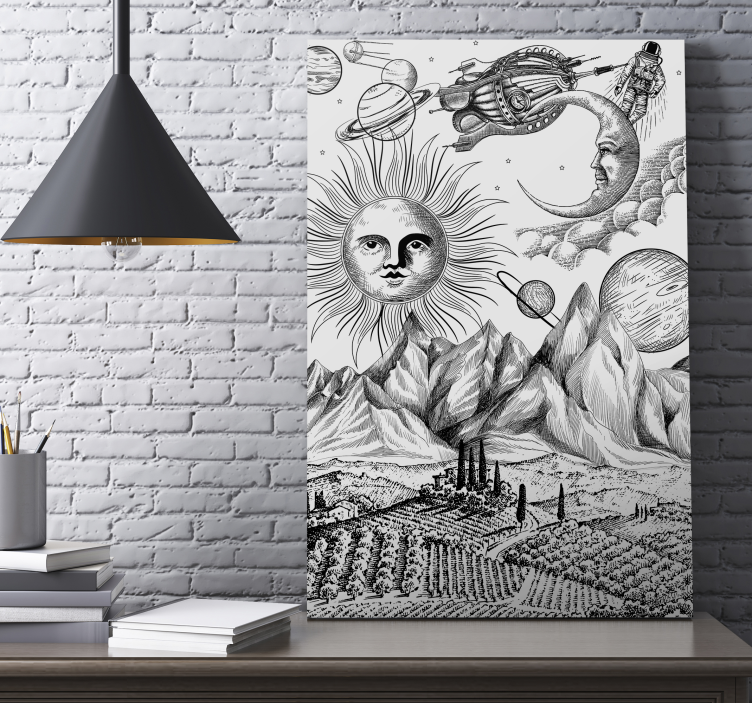 Obrazy artystyczne Wielki kolaż wszechświata - TenStickers