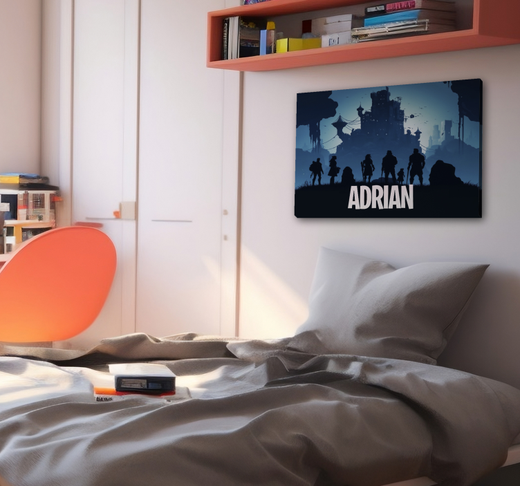 Obraz gry wideo niebieski epicki zamek - TenStickers