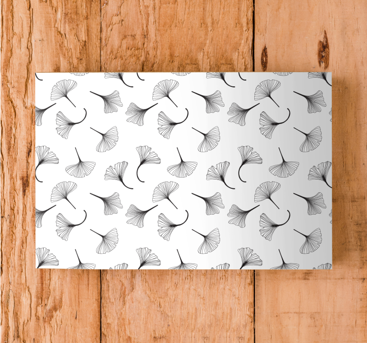 Obraz kwiaty i rośliny inspiracja liściem miłorzębu - TenStickers