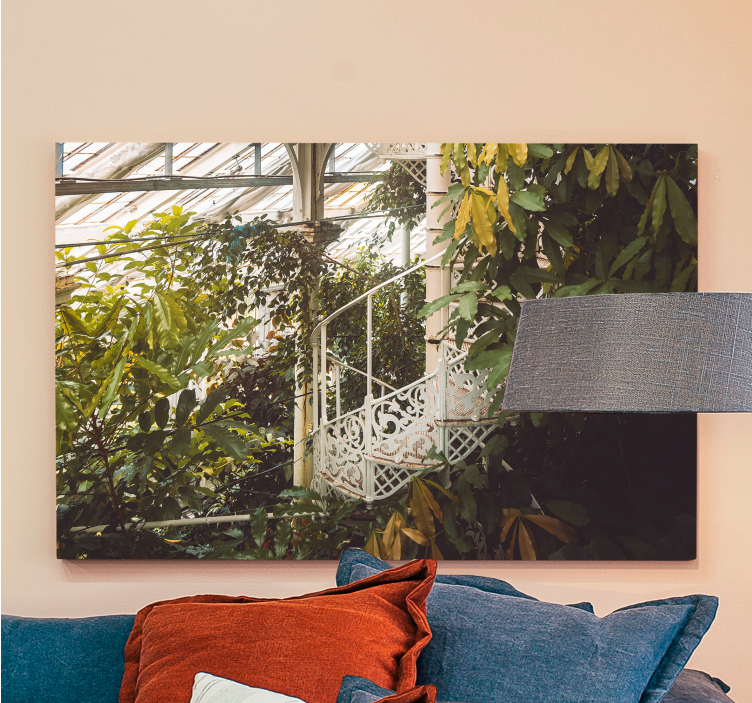 Obraz kwiaty i rośliny kompozycja bujnej zieleni - TenStickers