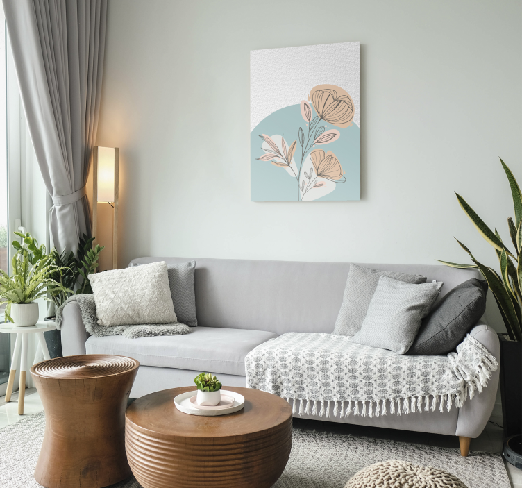 Obraz kwiaty i rośliny stylizowany elegancki układ - TenStickers