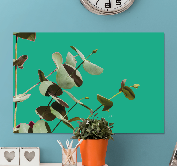 Obraz kwiaty i rośliny ułożenie liści eukaliptusa - TenStickers