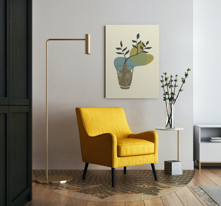 Obraz kwiaty i rośliny wazon z liśćmi - TenStickers