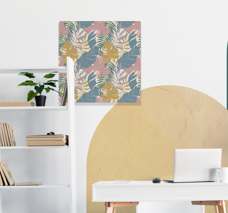 Obraz kwiaty i rośliny wzory tropikalnych liści - TenStickers