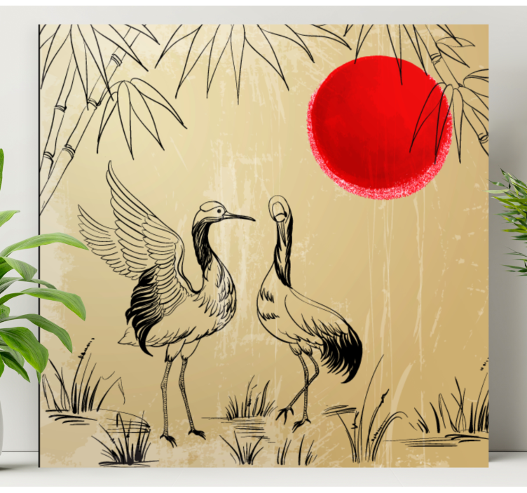 Obraz mandala Żurawie i słońce - TenStickers