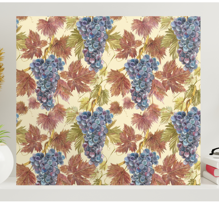 Obraz martwa natura winogrona i liście - TenStickers