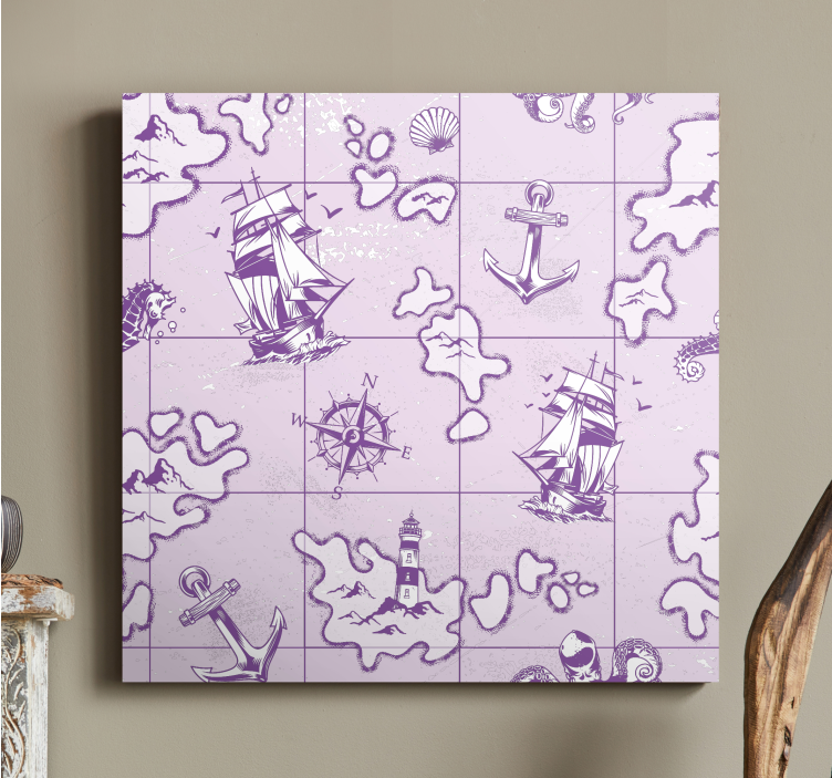 Obraz motyw morski kompas w stylu vintage - TenStickers