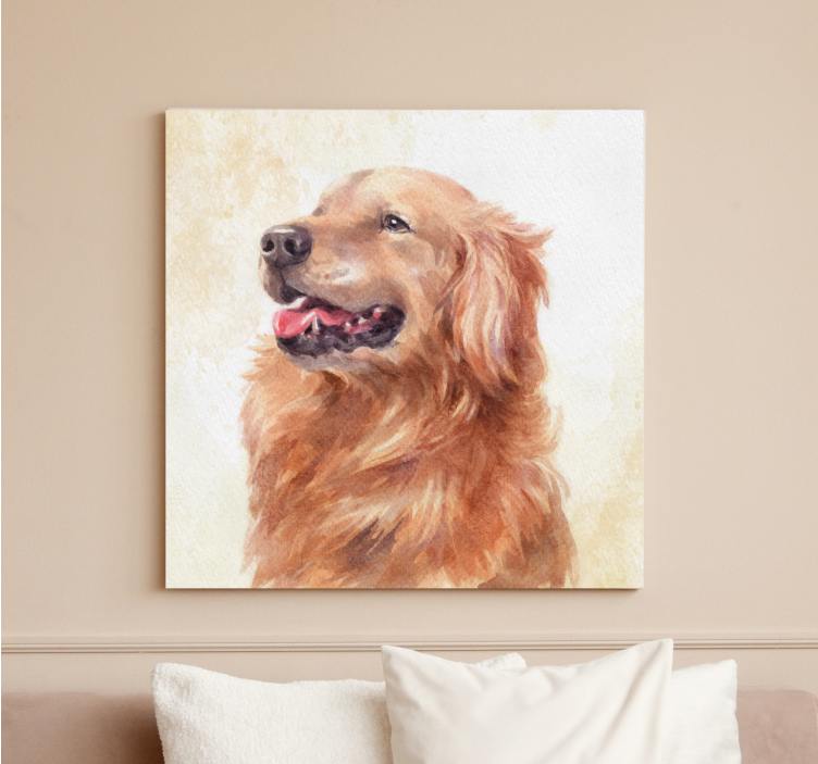 Obraz psy ilustracja golden retriever - TenStickers
