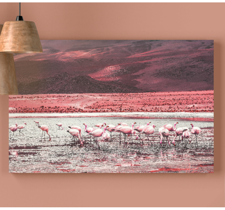 Obraz ptaki flamingi przy wodzie - TenStickers