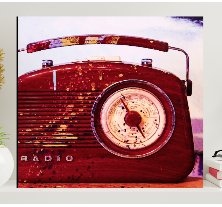 Obraz vintage Czerwone radio vintage - TenStickers