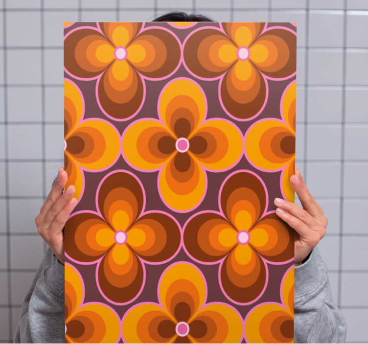 Obraz vintage Kwiatowy wzór w stylu retro! - TenStickers