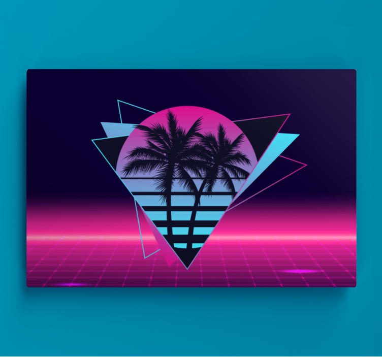 Obraz vintage Palma w stylu vaporwave - TenStickers