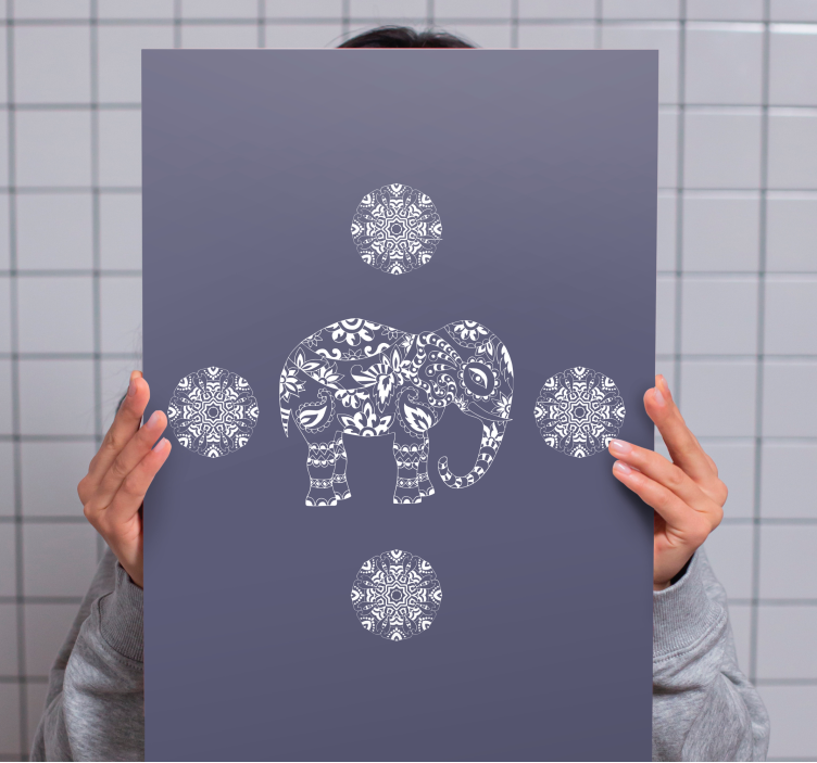 Obraz słonie motyw dekoracyjny z słoniami - TenStickers