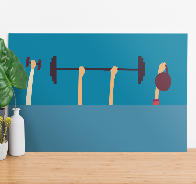 Obraz sport ręce z wyposażeniem fitness - TenStickers