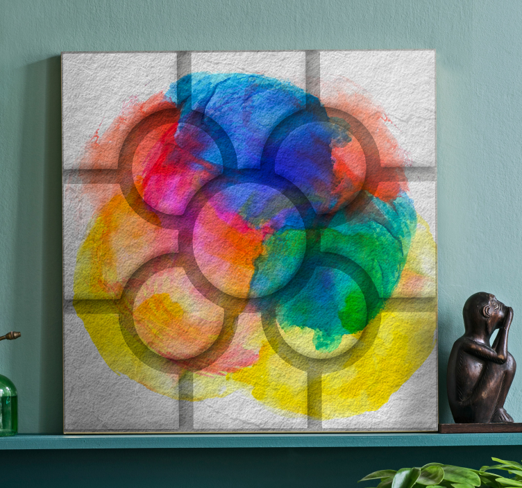 Obraz retro kolorowe płytki uliczne w bilbao - TenStickers