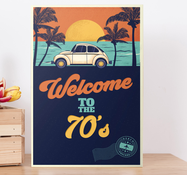 Obraz vintage retro plakat na plaży - TenStickers