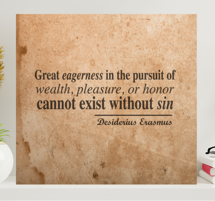 Obraz z napisami pragnienie i bogactwo - TenStickers