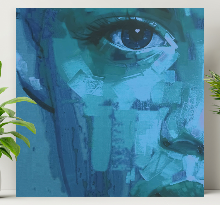 Obraz z postaciami szczegóły oka niebieskie - TenStickers