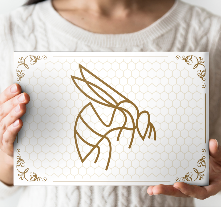 Obraz ze zwierzętami pszczoła z plastrami miodu - TenStickers