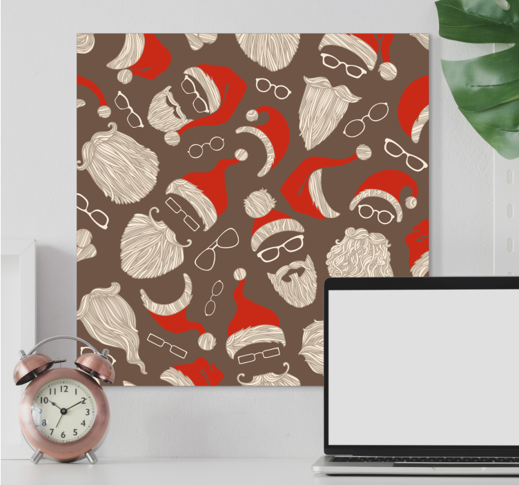 Obraz ze zwierzętami Świąteczne twarze mikołaja - TenStickers