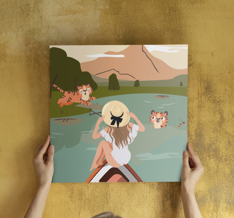 Obraz ze zwierzętami tygrysy wśród natury - TenStickers