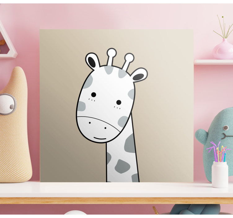 Obraz zwierzęta żyrafa nordycko-beżowa - TenStickers