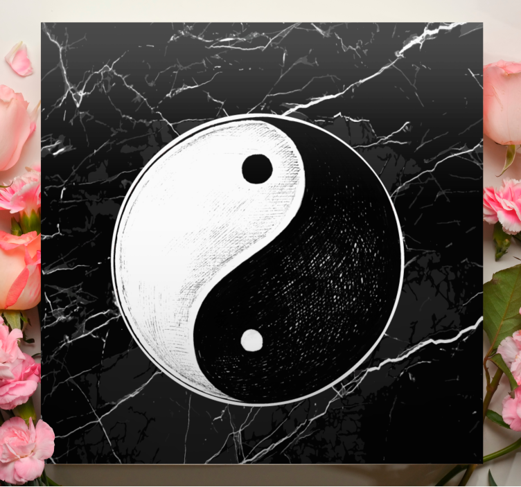 Obrazy orientalne marmur yin yang - TenStickers