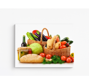 Obraz do kuchni warzywa w koszyku - TenStickers