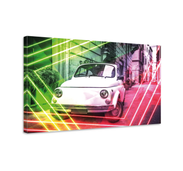 Obraz abstrakcyjny miejski pojazd retro - TenStickers