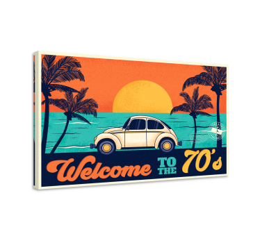 Obraz retro Witamy w latach 70-tych - TenStickers