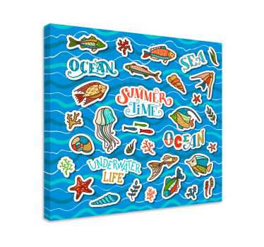 Obraz dla dzieci Kolaż z naklejkami morskimi - TenStickers