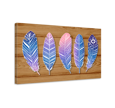 Obrazy pióra Kolorowe boho piórka - TenStickers