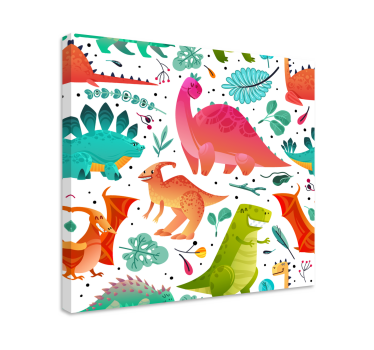 Obraz dinozaury kolorowa przygodą z dinozaurami - TenStickers