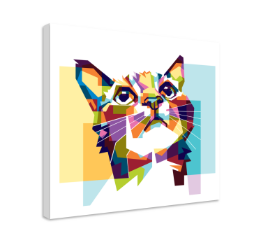 Obrazy kotów Geometryczny kot - TenStickers