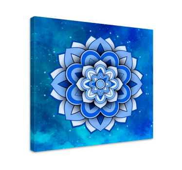 Obraz z mandalą Mandala kwiatowy niebieski - TenStickers