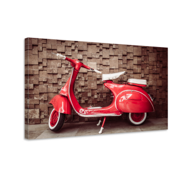 Obraz retro Czerwony motocykl - TenStickers
