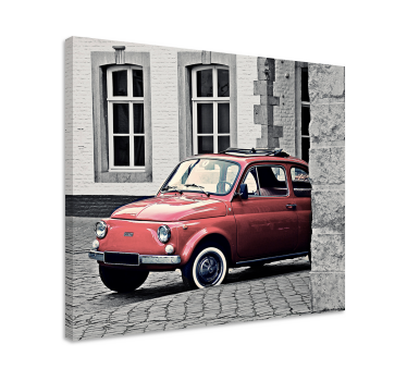 Obraz vintage czerwony klasyczny samochód - TenStickers