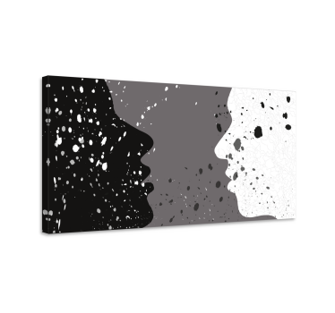 Obraz na ścianę Biała i ciemna połowa twarzy - TenStickers