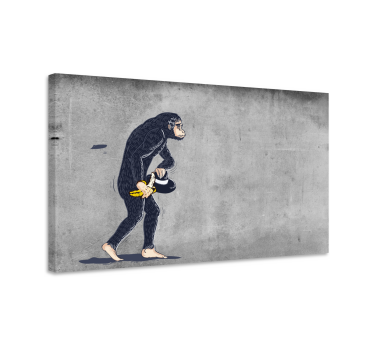 Obraz na płótnie Banksy małpa z bananem - TenStickers